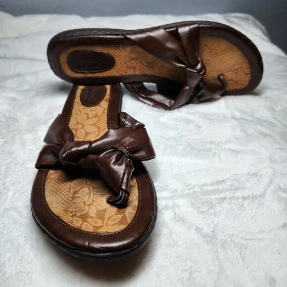 b.o.c. Brown Leather Cork Footbed Sandals - Size 8 - Picture 6 of 12